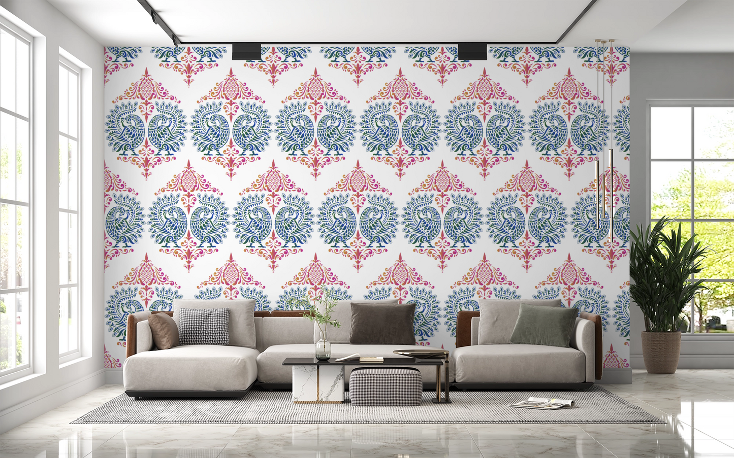 MaxxxMart-Peacock Theme Wall stencil (Inches)