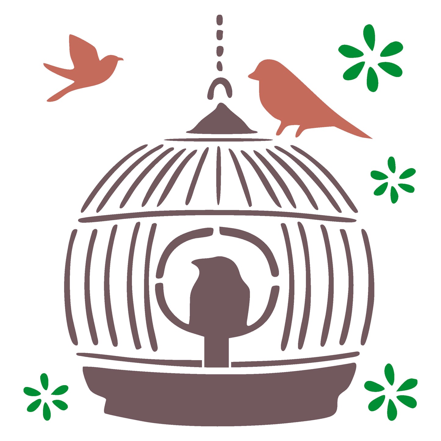 MaxxxMart -Birds Theme Wall Stencil (Inches)