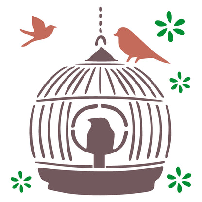 MaxxxMart -Birds Theme Wall Stencil (Inches)