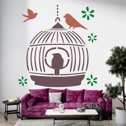 MaxxxMart -Birds Theme Wall Stencil (Inches)