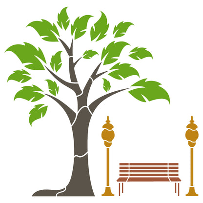 MaxxxMart-Trees And Branches Wall stencil (Inches)