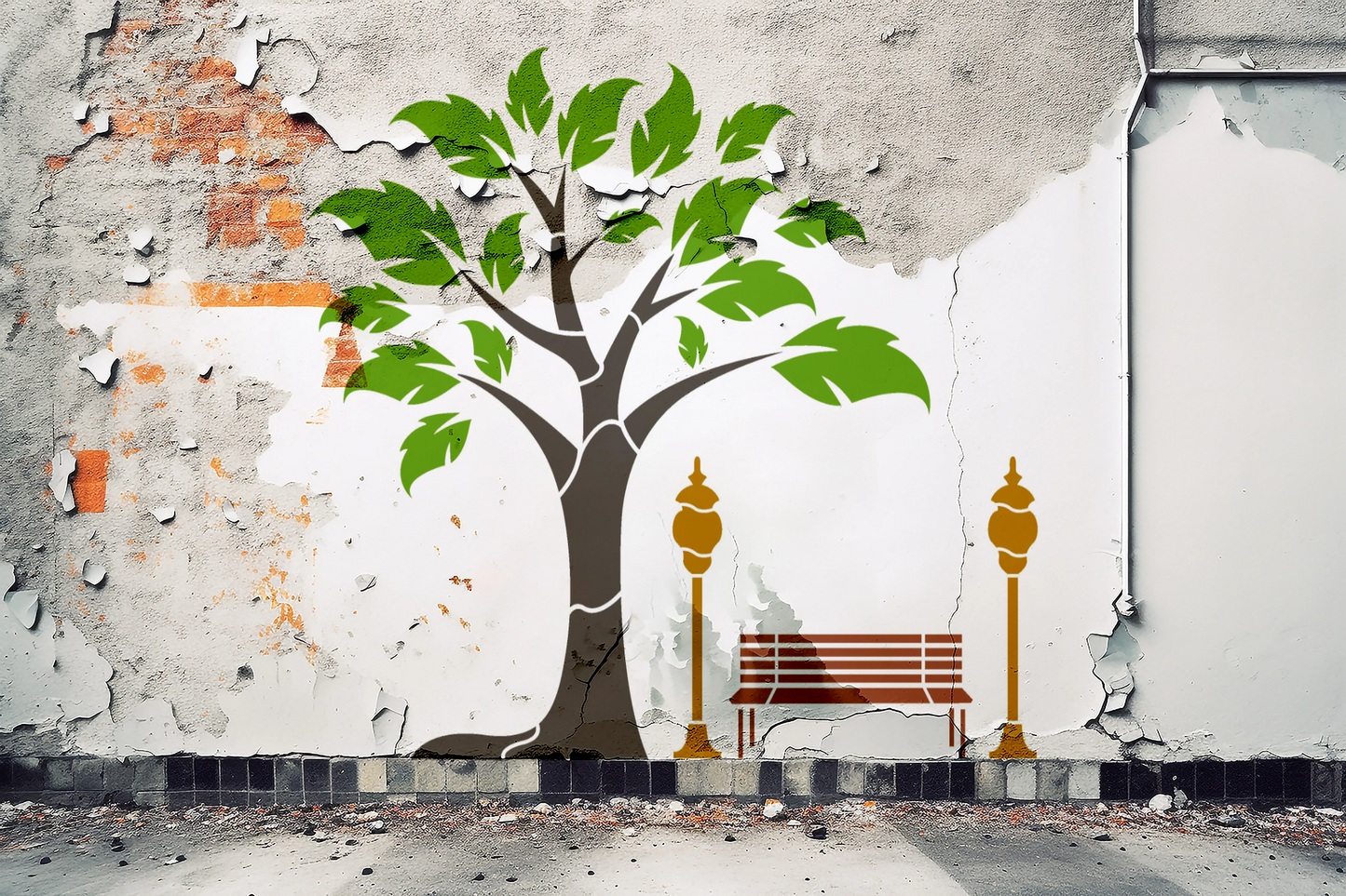MaxxxMart-Trees And Branches Wall stencil (Inches)