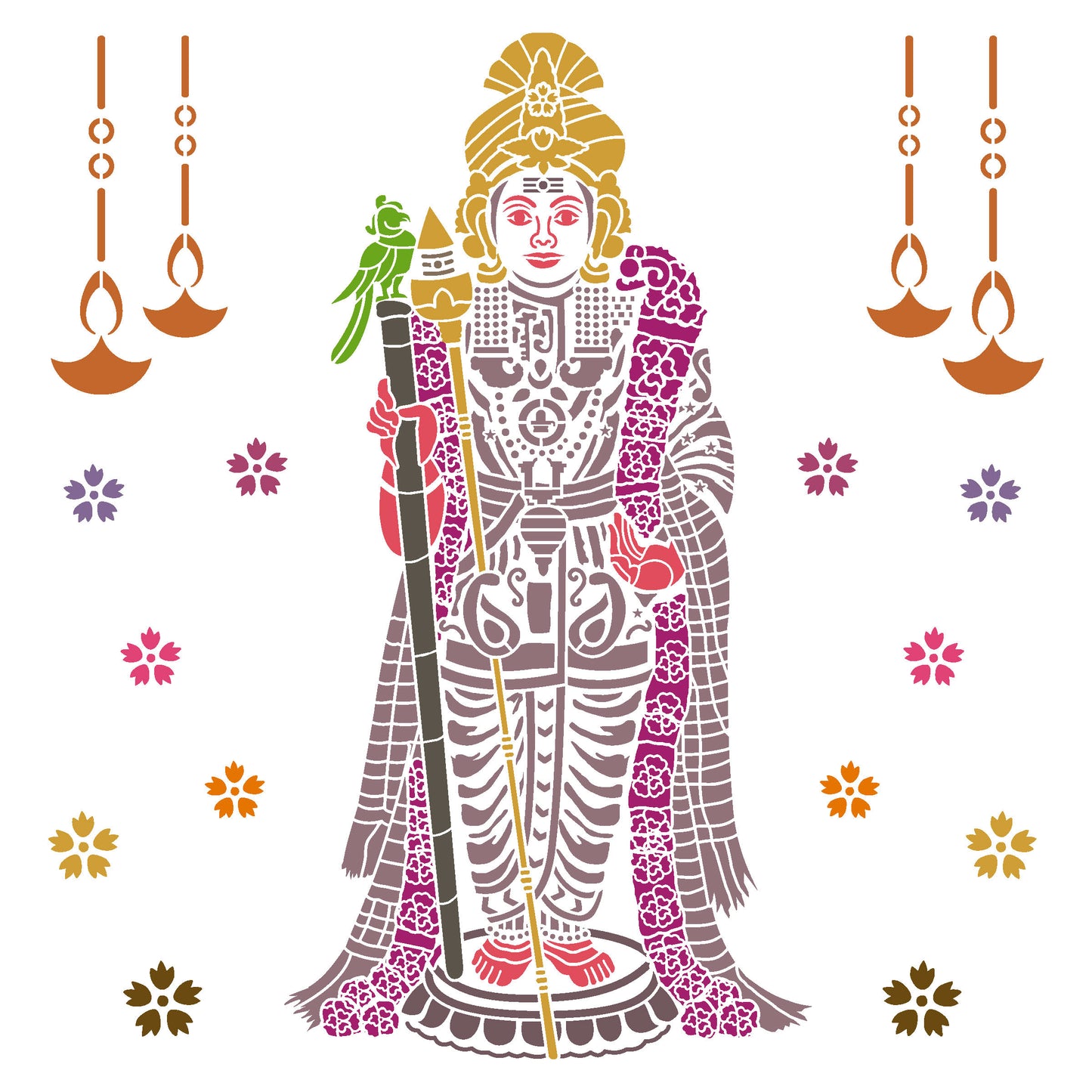 MaxxxMart - God Theme Wall Stencil-2 (Inches)