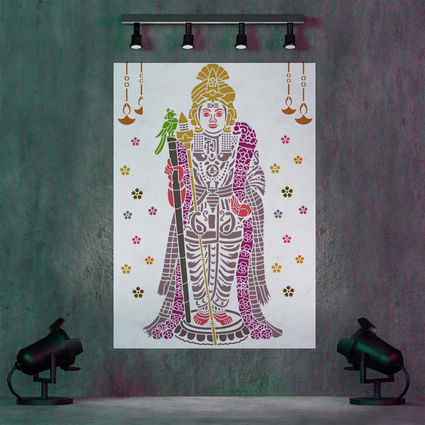 MaxxxMart - God Theme Wall Stencil-2 (Inches)