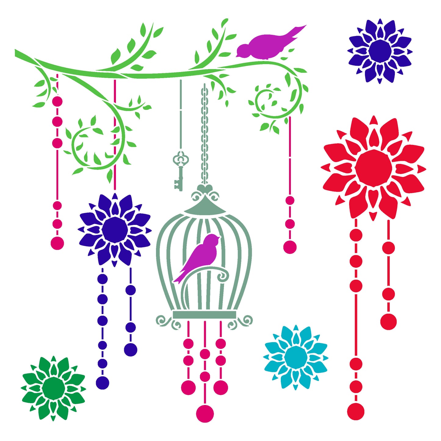 MaxxxMart-Trees And Branches Wall stencil (Inches)