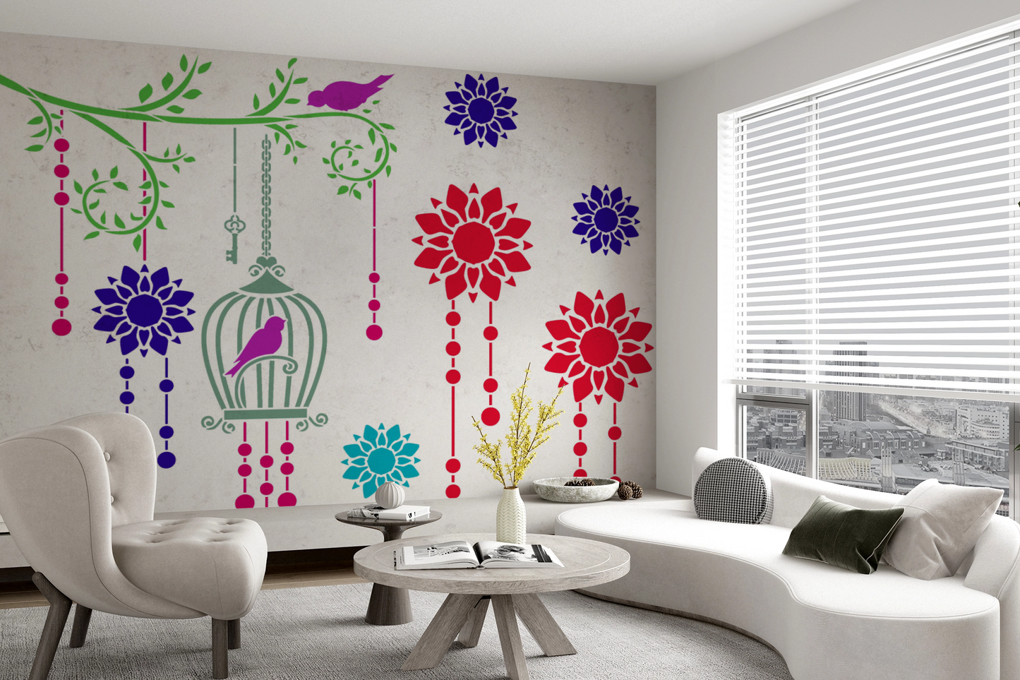 MaxxxMart-Trees And Branches Wall stencil (Inches)