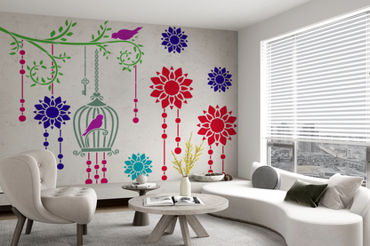 MaxxxMart-Trees And Branches Wall stencil (Inches)