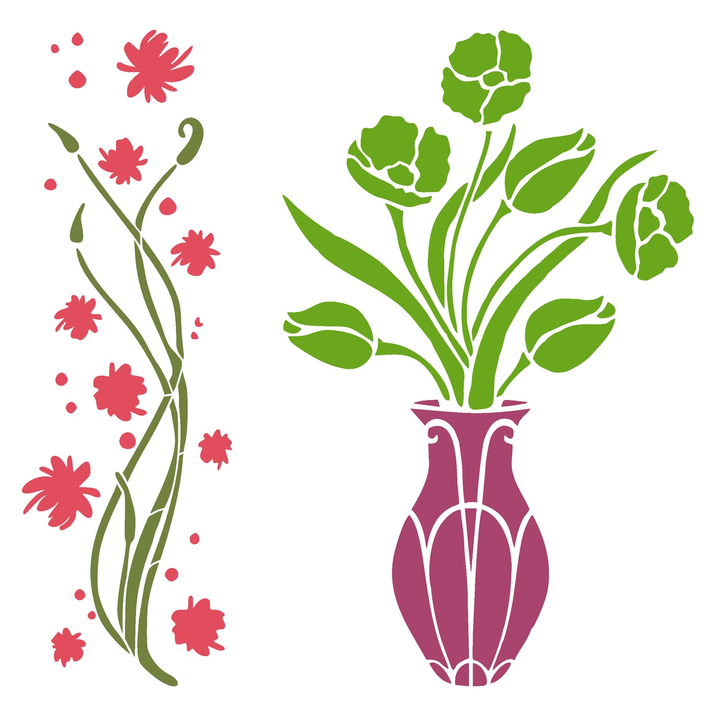 MaxxxMart-Flower Pattern Wall stencil (Inches)