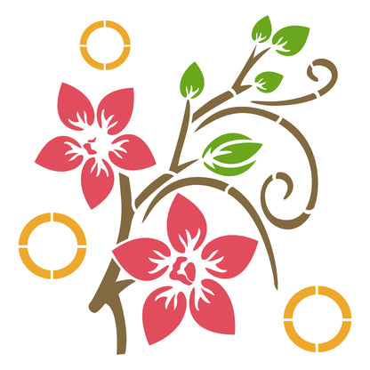 MaxxxMart - Flower Wall stencil (Inches)