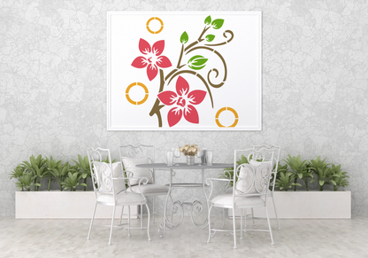 MaxxxMart - Flower Wall stencil (Inches)