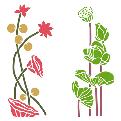 MaxxxMart-Flower Pattern Wall stencil (Inches)