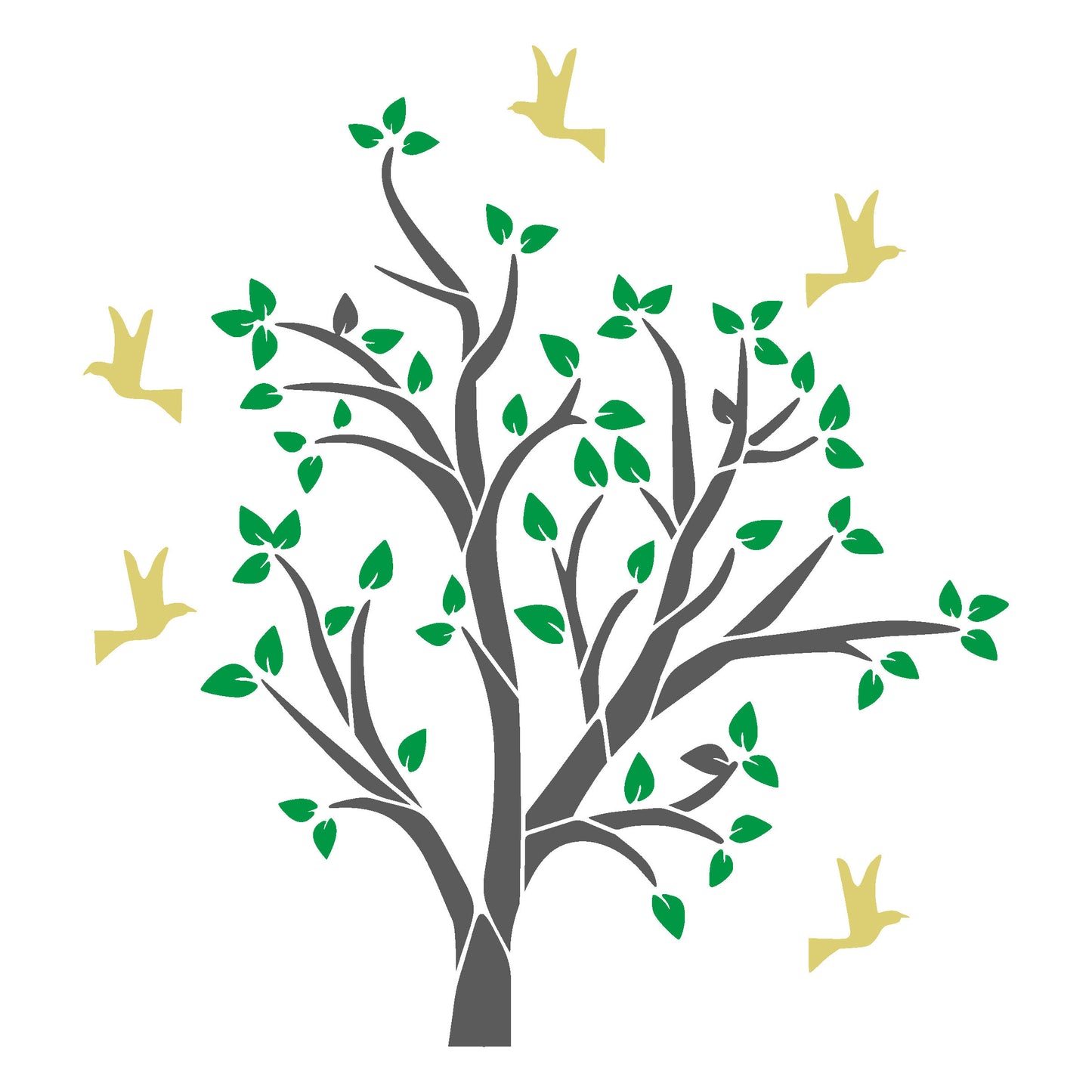 MaxxxMart - Trees And Branches Wall Stencil-7 (Inches)