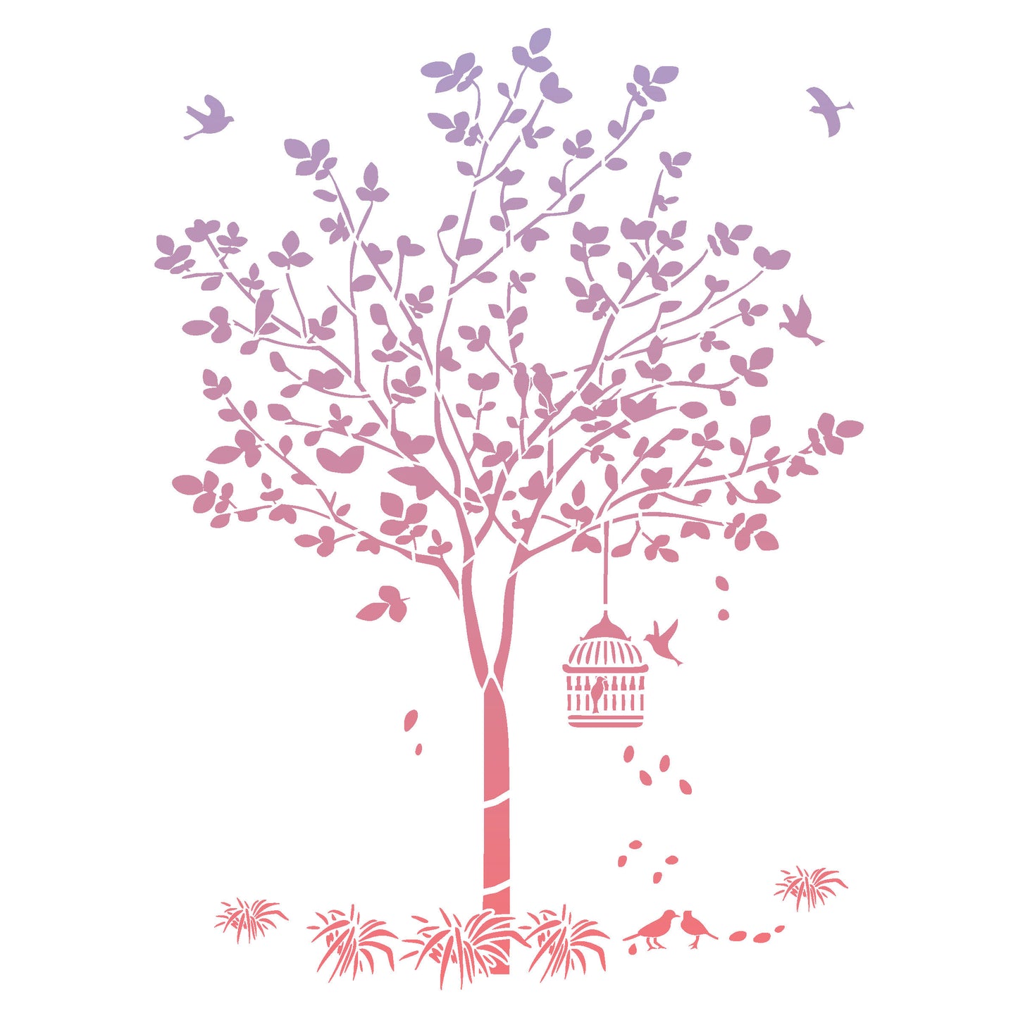 MaxxxMart - Trees And Branches Wall Stencil-7 (Inches)