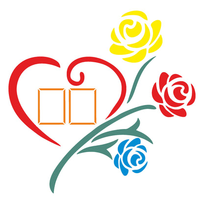 MaxxxMart - Love Theme And Frame Wall Stencil(Inches)