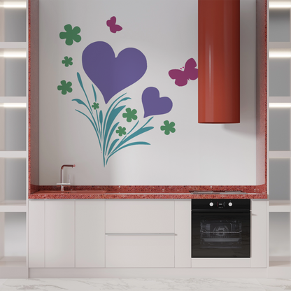 MaxxxMart - Love Theme And Frame Wall Stencil(Inches)