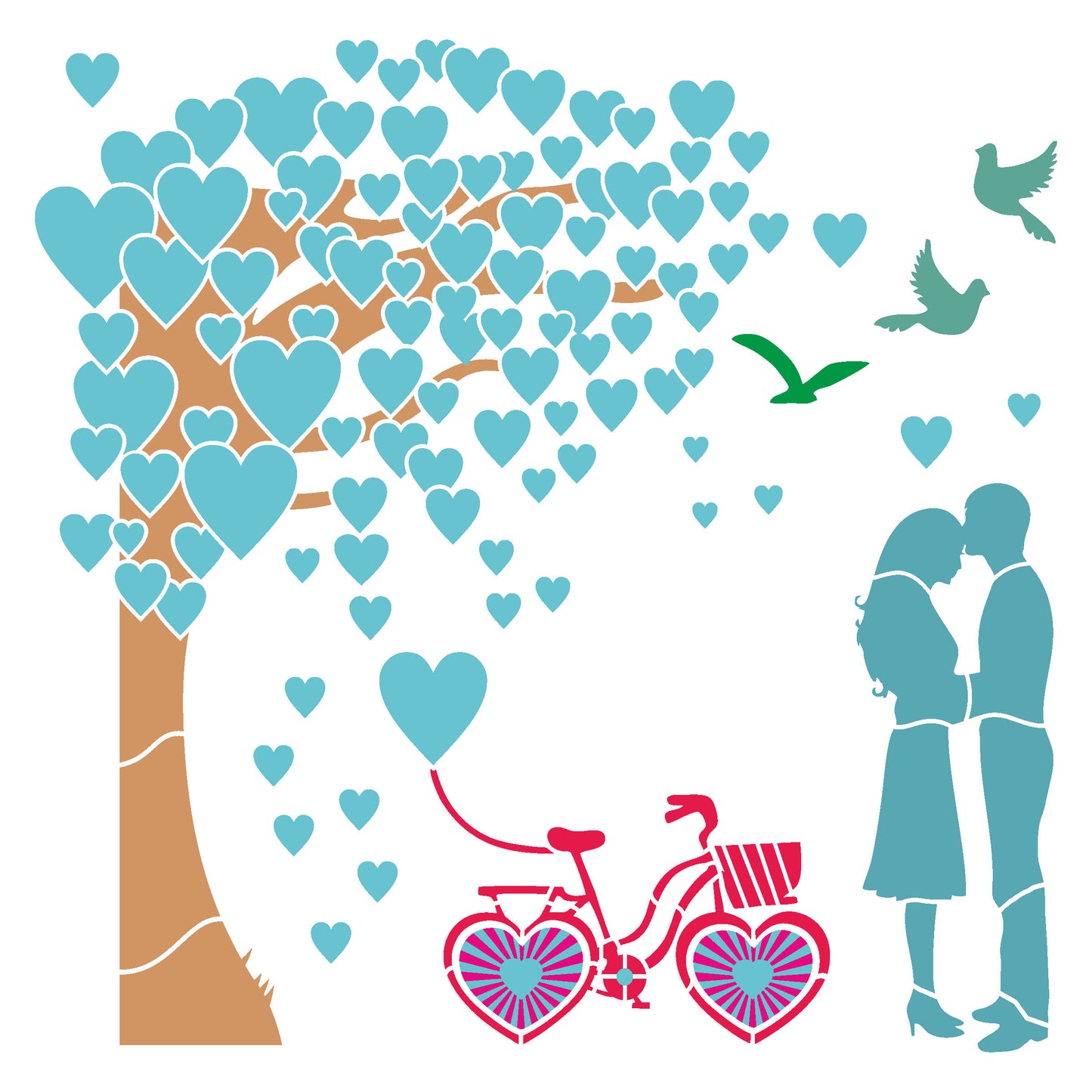 MaxxxMart - Love Theme And Frame Wall Stencil(Inches)