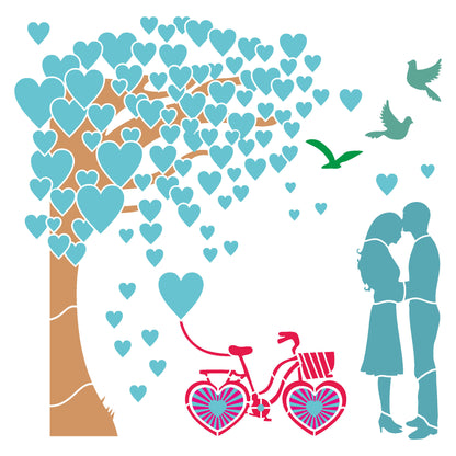 MaxxxMart - Love Theme And Frame Wall Stencil(Inches)