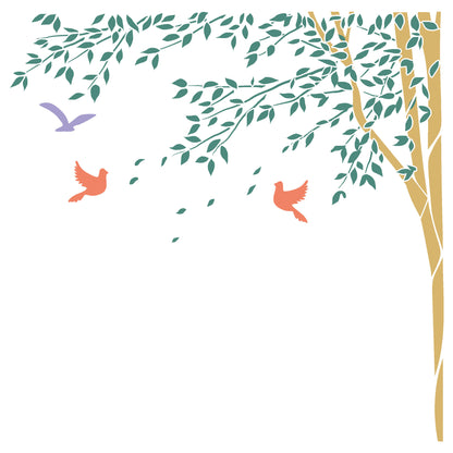 MaxxxMart - Trees And Branches Wall Stencil-7 (Inches)