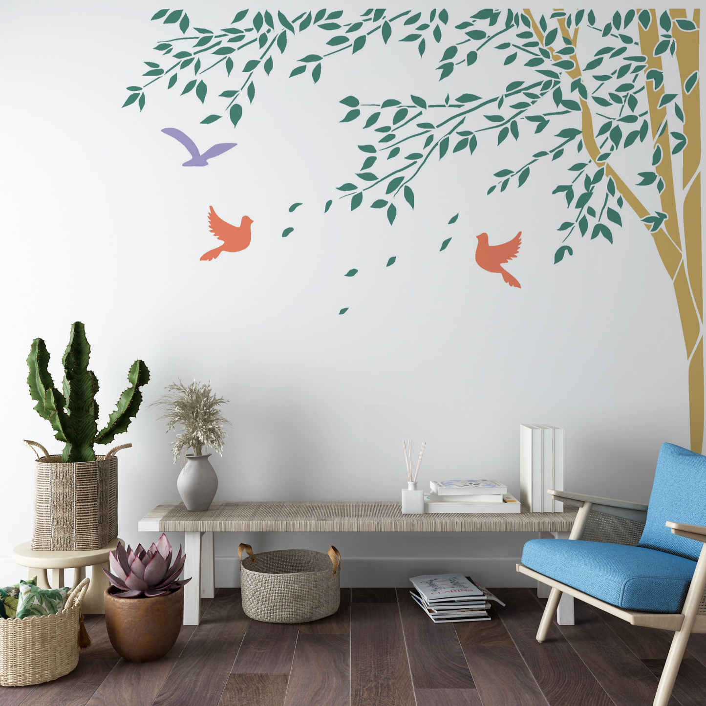 MaxxxMart - Trees And Branches Wall Stencil-7 (Inches)