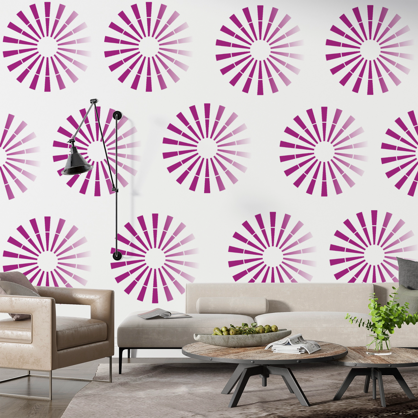 MaxxxMart - Wall Pattern Stencil-1 (Inches)