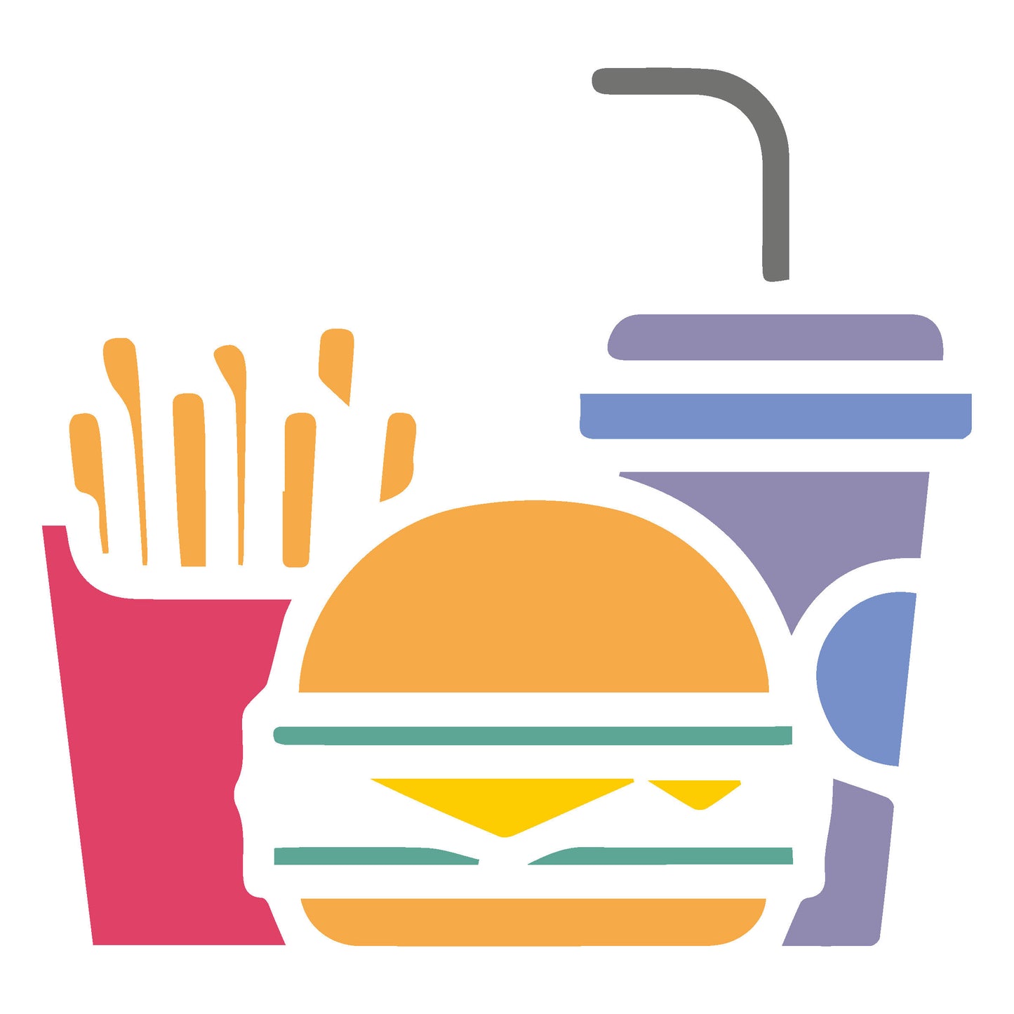 MaxxxMart - Burgers, Fries, Popcorn wall Stencil(Inches)