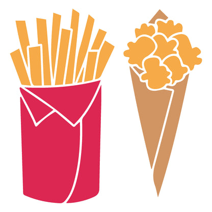 MaxxxMart - Burgers, Fries, Popcorn wall Stencil(Inches)