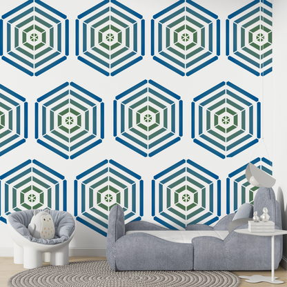 MaxxxMart -Tiles Pattern Wall Stencil (Inches)