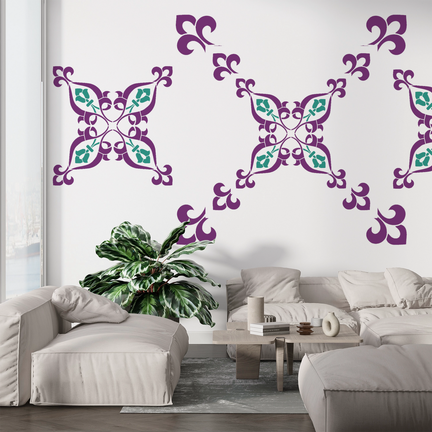 MaxxxMart -Tiles Pattern Wall Stencil (Inches)