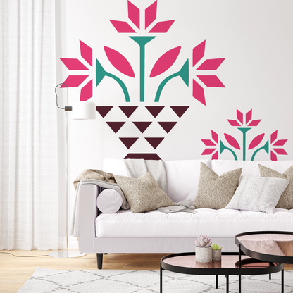 MaxxxMart -Flower Wall Stencil (Inches)