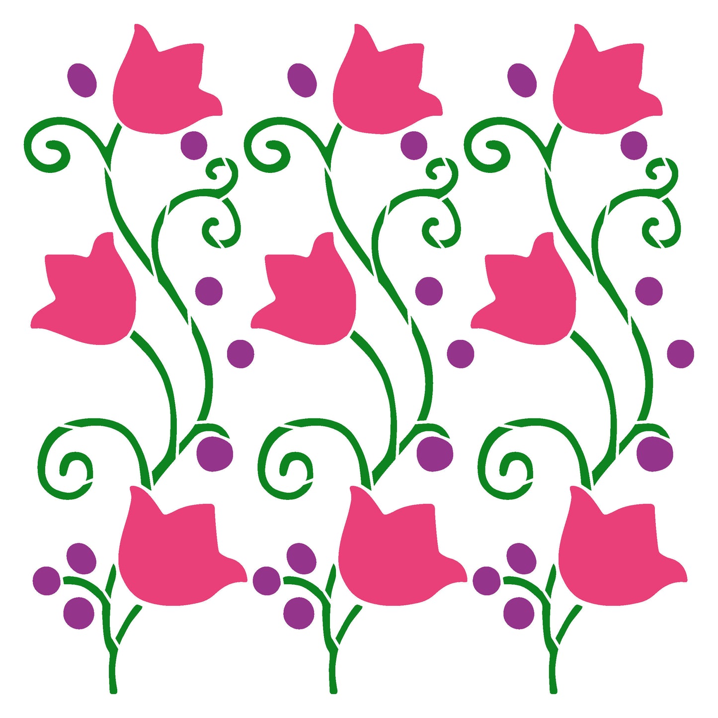 MaxxxMart -Floral Pattern Wall Stencil (Inches)