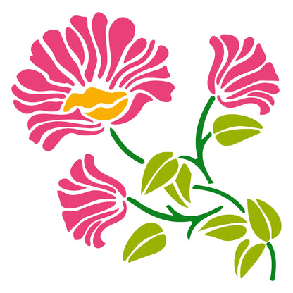 MaxxxMart -Flower Wall Stencil (Inches)