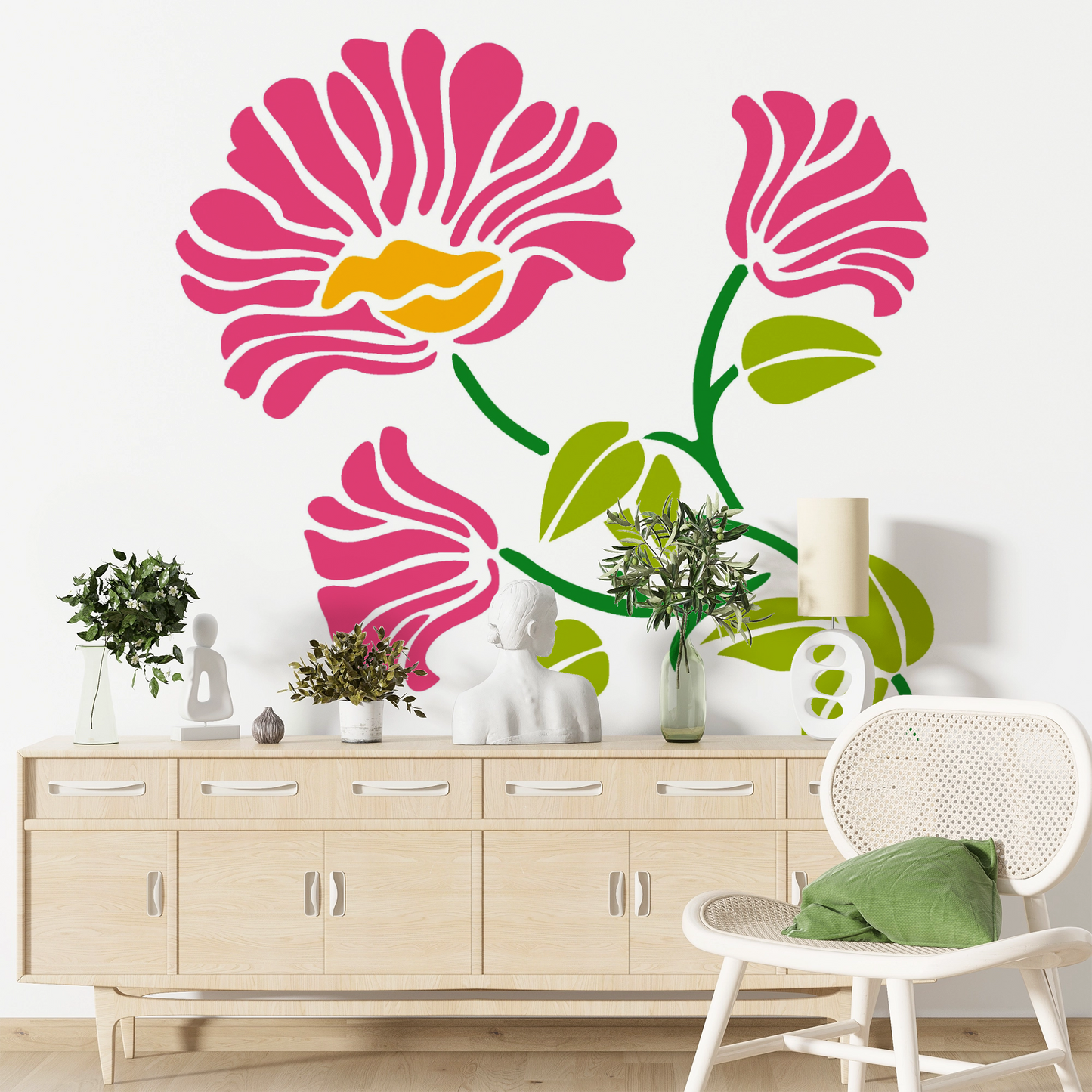 MaxxxMart -Flower Wall Stencil (Inches)