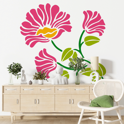 MaxxxMart -Flower Wall Stencil (Inches)