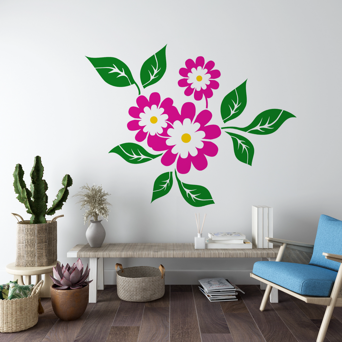 MaxxxMart -Flower Wall Stencil-2 (Inches)