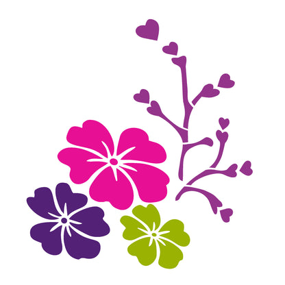 MaxxxMart -Flower Wall Stencil (Inches)