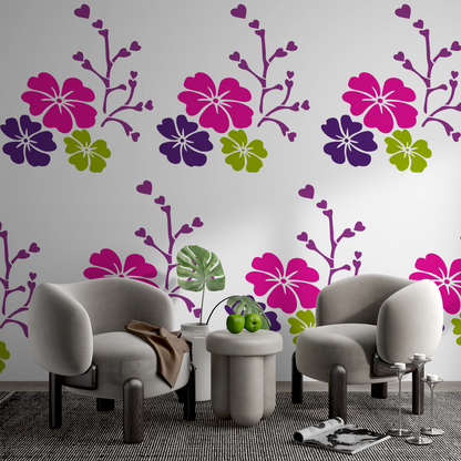 MaxxxMart -Flower Wall Stencil (Inches)