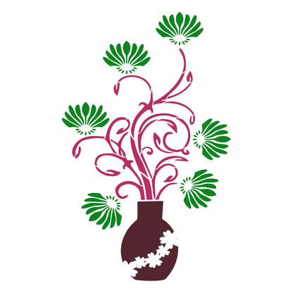 MaxxxMart -Flower Wall Stencil-2 (Inches)