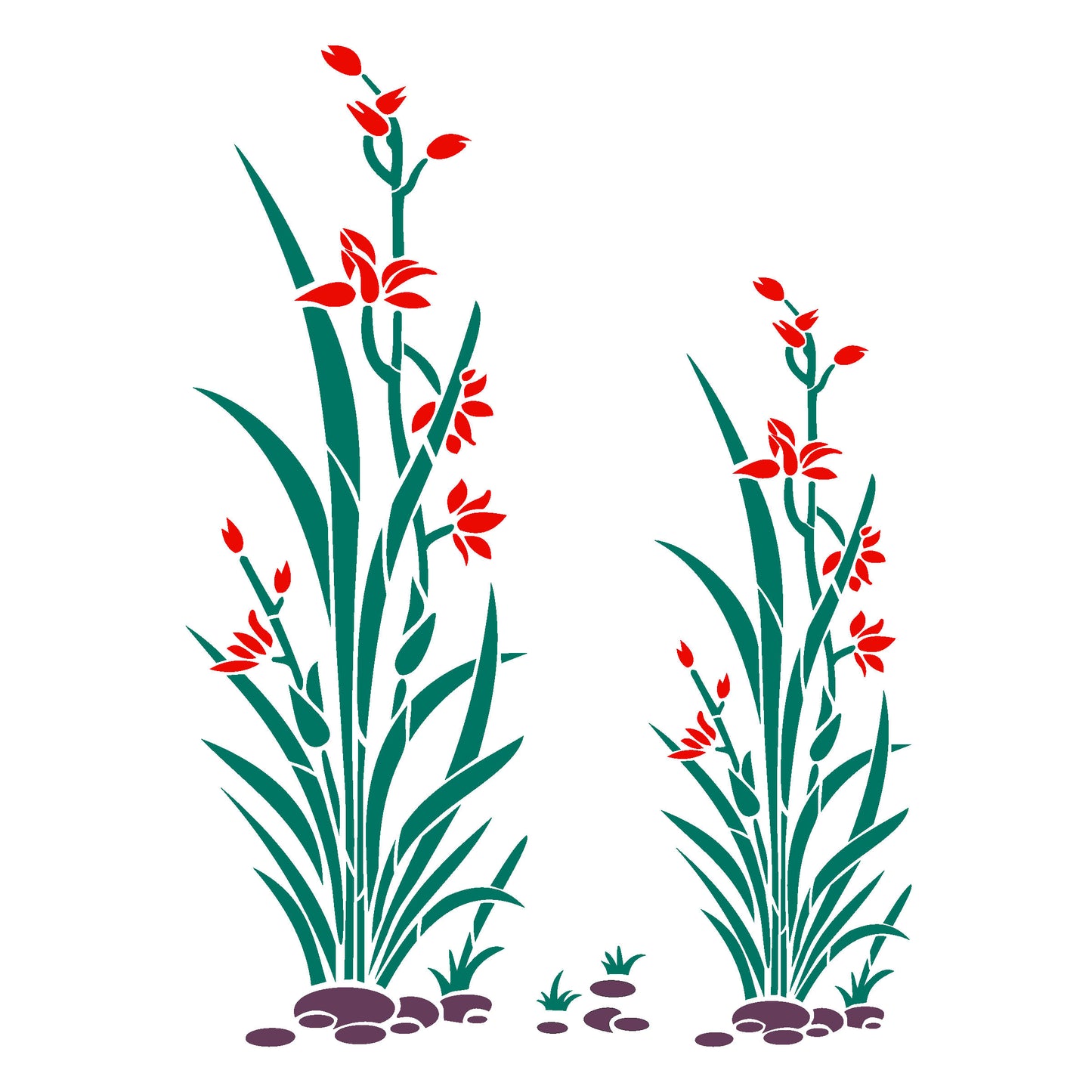 MaxxxMart-Floral Pattern  Wall Stencil-2 (Inches)