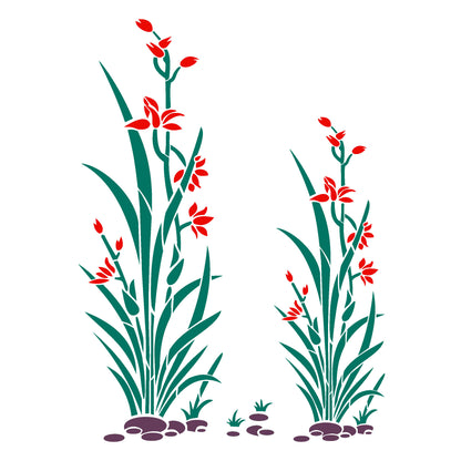 MaxxxMart-Floral Pattern  Wall Stencil-2 (Inches)