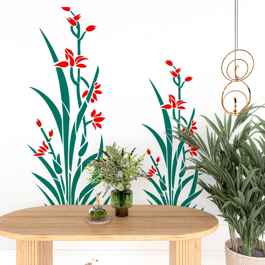 MaxxxMart-Floral Pattern  Wall Stencil-2 (Inches)