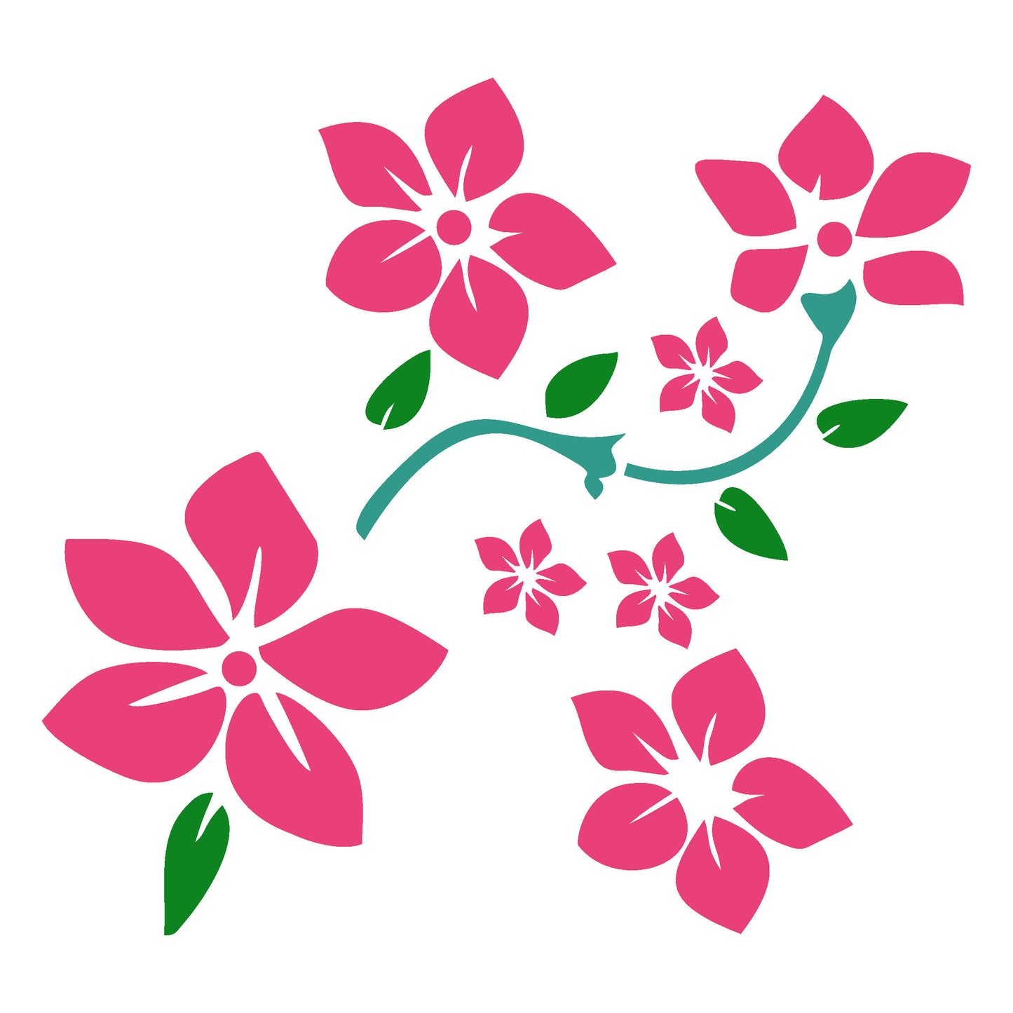 MaxxxMart -Floral Pattern Wall Stencil (Inches)