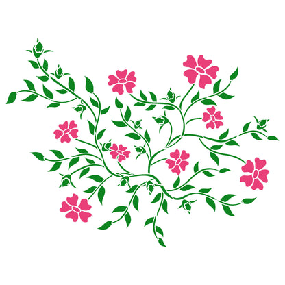 MaxxxMart -Floral Pattern Wall Stencil (Inches)