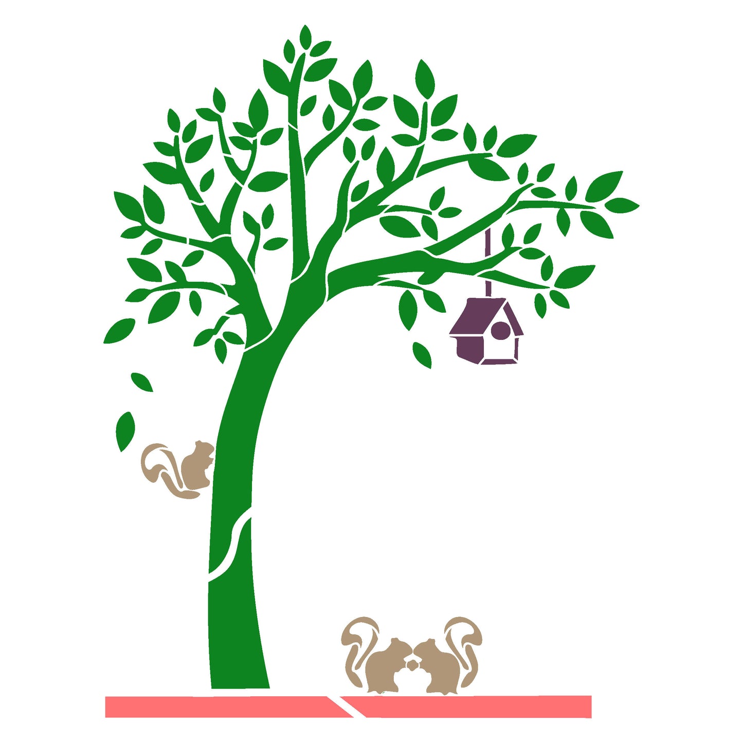 MaxxxMart -Trees And Branches Wall Stencil (Inches)