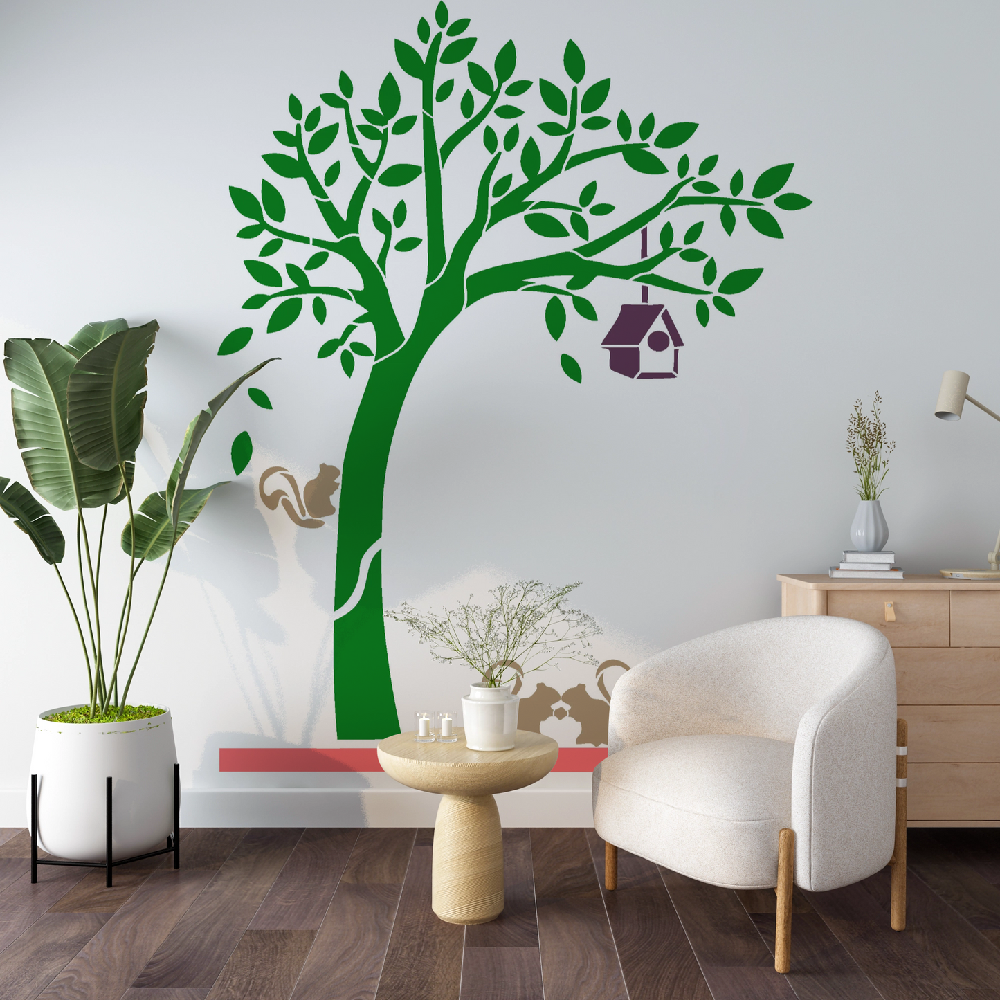 MaxxxMart -Trees And Branches Wall Stencil (Inches)