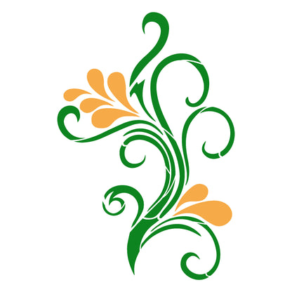 MaxxxMart-Floral Pattern  Wall Stencil-2 (Inches)