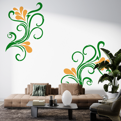 MaxxxMart-Floral Pattern  Wall Stencil-2 (Inches)