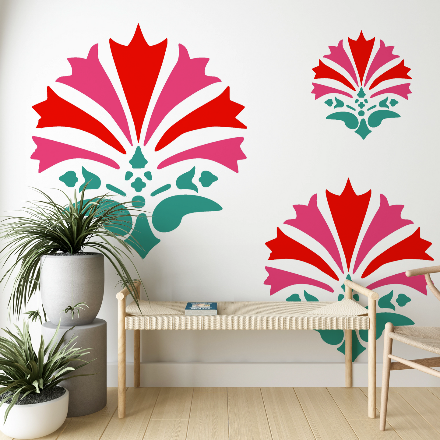 MaxxxMart -Flower Wall Stencil-2 (Inches)