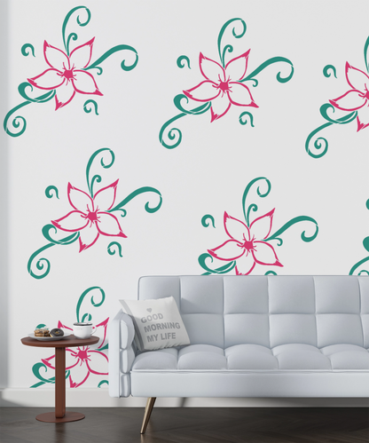 MaxxxMart -Flower Wall Stencil-2 (Inches)