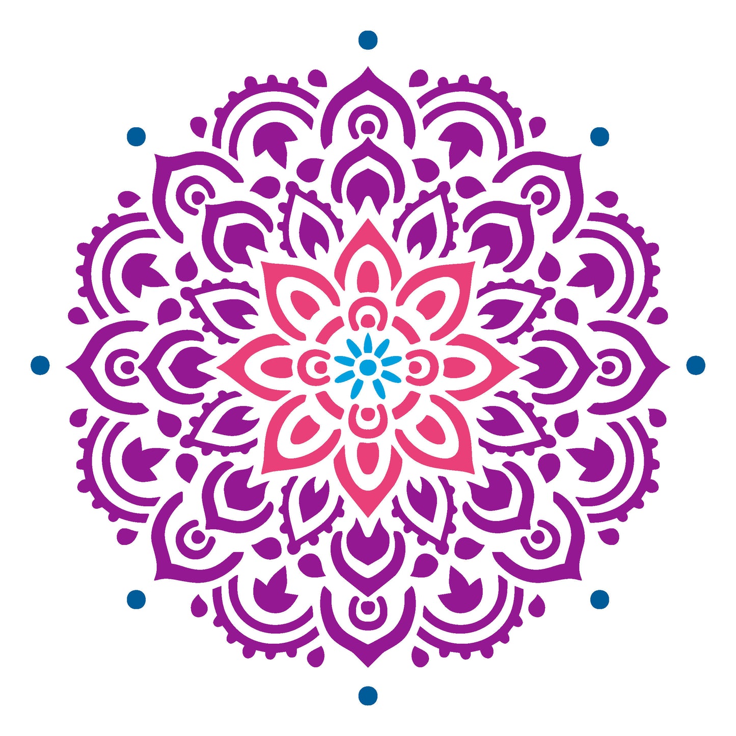 MaxxxMart -Mandala Pattern  Wall Stencil-1 (Inches)