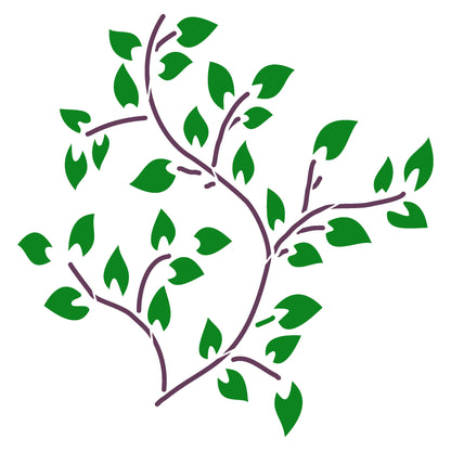 MaxxxMart -Leaf Pattern  Wall Stencil (Inches)